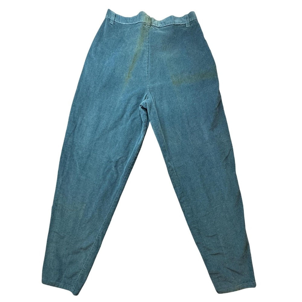 Vintage Cherokee Pants Womens 16 Teal Blue Green Corduroy Pleated Tapered 90s‎